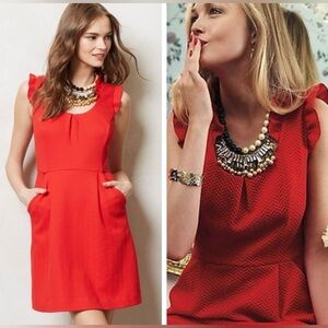 Tabitha for Anthropologie Red Jacquard
Dress Size 4